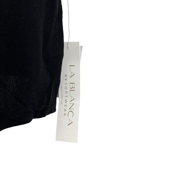 La Blanca Beachcomber Coverup V-Neck Tunic Black Size Small NEW - Picture 6 of 8